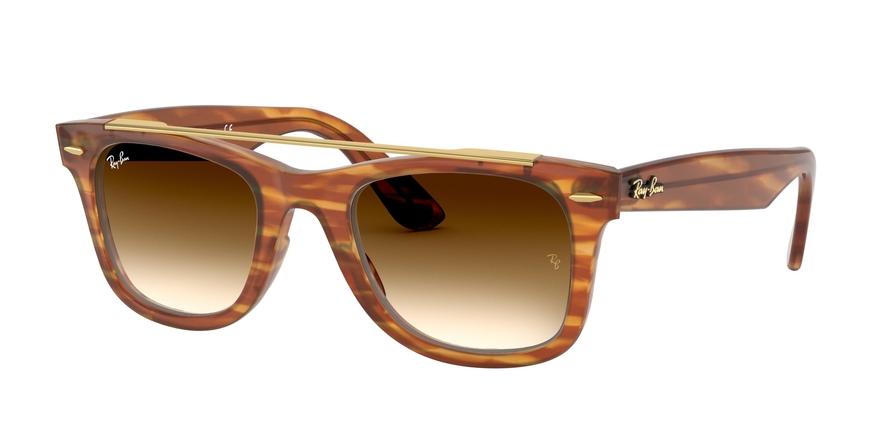 Ray-Ban WAYFARER RB4540F Square Sunglasses  641351-STRIPPED LIGHT BROWN 52-22-150 - Color Map brown