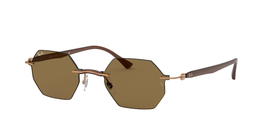 Ray-Ban RB8061 Oval Sunglasses  155/73-LIGHT BROWN 53-15-140 - Color Map brown