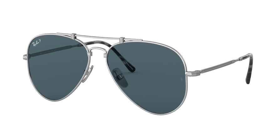 Ray-Ban TITANIUM RB8125M Pilot Sunglasses  9165-DEMI GLOSS SILVER 58-14-140 - Color Map silver