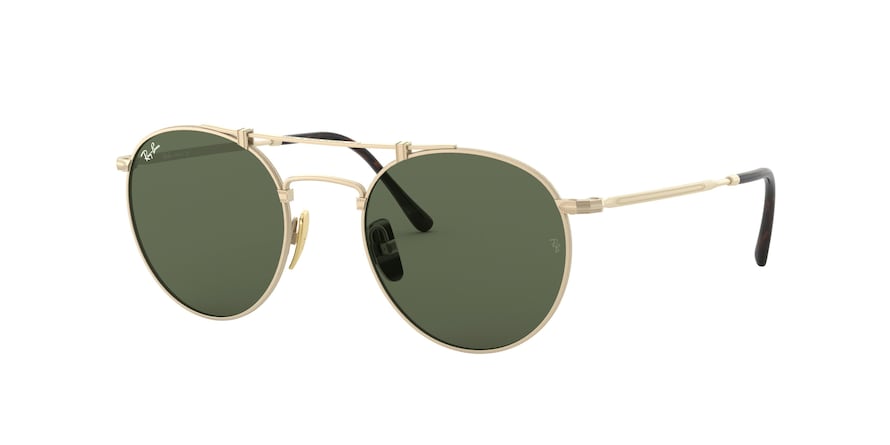 Ray-Ban TITANIUM RB8147 Round Sunglasses  913658-BRUSHED DEMI GLOSS WHITE GOLD 50-21-140 - Color Map gold