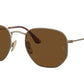 Ray-Ban HEXAGONAL RB8148 Irregular Sunglasses  920757-DEMIGLOSS ANTIQUE GOLD 54-21-145 - Color Map gold