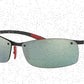 Ray-Ban FERRARI RB8305M Rectangle Sunglasses  F005H1-CARBON 64-14-120 - Color Map black