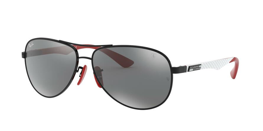 Ray-Ban FERRARI RB8313M Pilot Sunglasses  F0096G-BLACK 61-13-140 - Color Map black