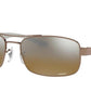 Ray-Ban RB8318CH Rectangle Sunglasses  121/A2-SHINY LIGHT BROWN 62-18-135 - Color Map light brown