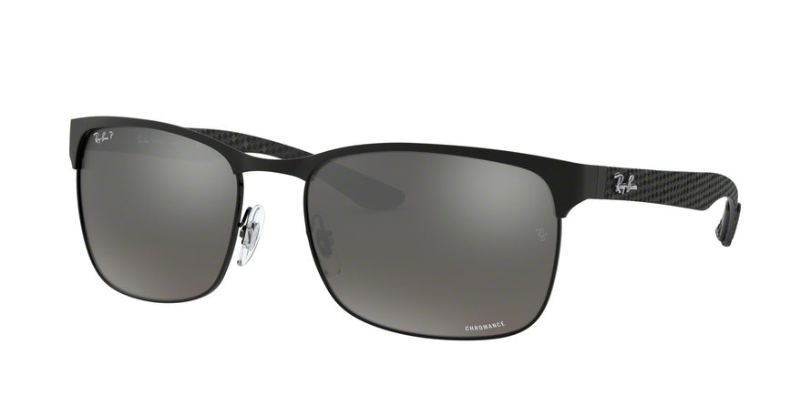 Ray-Ban RB8319CH Square Sunglasses  186/5J-MATTE BLACK ON BLACK 60-18-135 - Color Map black