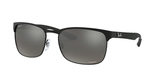 Ray-Ban RB8319CH Square Sunglasses  186/5J-MATTE BLACK ON BLACK 60-18-135 - Color Map black