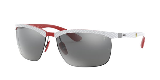Ray-Ban RB8324M Rectangle Sunglasses  F0516G-ALLUTEX ON RUBBER RED FERRARI 64-15-130 - Color Map silver