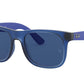 Ray-Ban Junior JUNIOR JUSTIN RJ9069S Square Sunglasses  706080-RUBBER TRANSPARENT BLUE 48-16-130 - Color Map blue