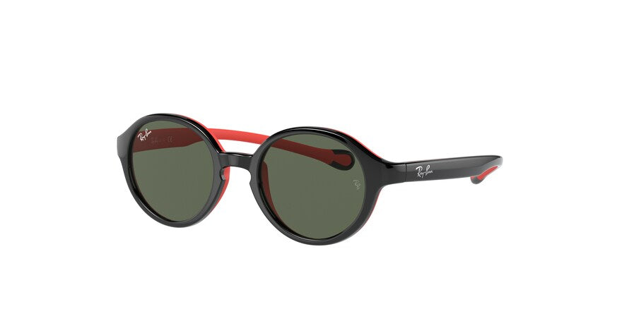 Ray-Ban Junior RJ9075S Phantos Sunglasses  710071-BLACK ON RUBBER RED 39-16-130 - Color Map black