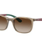 Ray-Ban Junior RJ9076S Pillow Sunglasses  712313-TRANSP BROWN ON RUBBER GREEN 49-17-130 - Color Map light brown