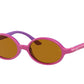 Ray-Ban Junior RJ9145S Oval Sunglasses  7083/3-FUCSIA ON RUBBER VIOLET 44-16-115 - Color Map purple/reddish