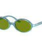 Ray-Ban Junior RJ9145S Oval Sunglasses  7085/2-LIGHT BLUE ON RUBBER BLUE 44-16-115 - Color Map light blue