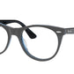 Ray-Ban Optical WAYFARER II RX2185VF Phantos Eyeglasses  5988-GREY ON TRANSPARENT BLUE 52-18-150 - Color Map grey