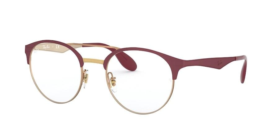 Ray-Ban Optical RX3545V Phantos Eyeglasses  3007-PINK GOLD ON TOP MATTE BORDEAU 49-20-140 - Color Map grey