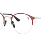 Ray-Ban Optical RX3578VM Phantos Eyeglasses  F045-MATTE RED FERRARI ON SILVER 50-22-140 - Color Map red