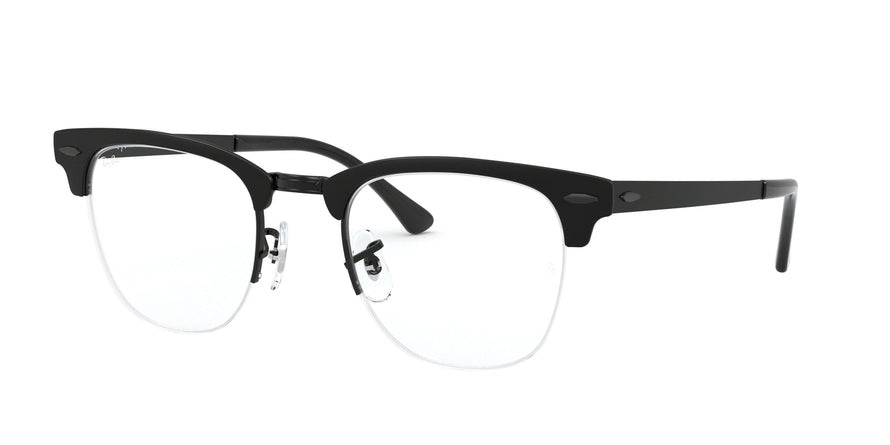 Ray-Ban Optical CLUBMASTER METAL RX3716VM Square Eyeglasses  2904-MATTE BLACK ON BLACK 50-22-145 - Color Map black