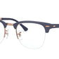 Ray-Ban Optical CLUBMASTER METAL RX3716VM Square Eyeglasses  3055-MATTE DARK BLUE ON COPPER 50-22-145 - Color Map blue