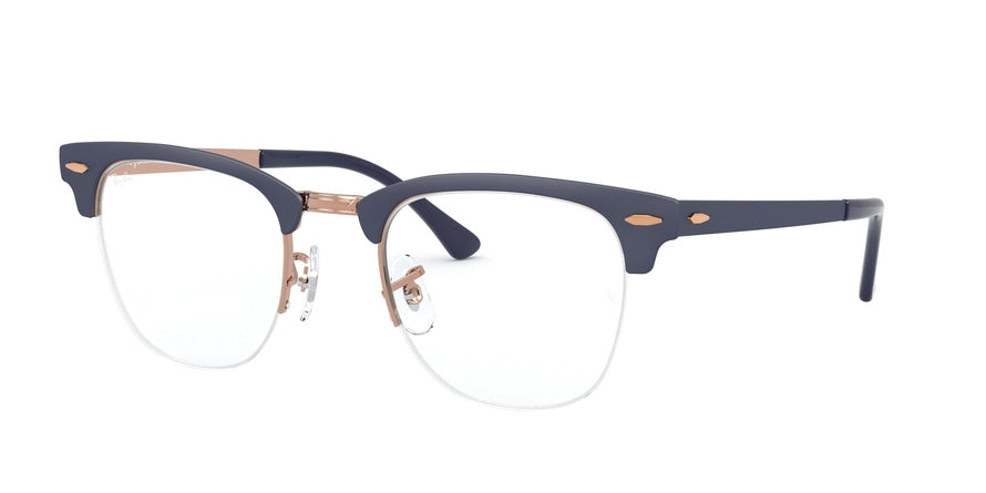 Ray-Ban Optical CLUBMASTER METAL RX3716VM Square Eyeglasses  3055-MATTE DARK BLUE ON COPPER 50-22-145 - Color Map blue