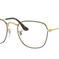 Ray-Ban Optical FRANK RX3857V Square Eyeglasses  3108-HAVANA ON LEGEND GOLD 51-20-145 - Color Map havana