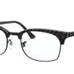 Ray-Ban Optical CLUBMASTER SQUARE RX3916V Rectangle Eyeglasses  8049-WRINNKLED BLACK ON BLACK 50-21-140 - Color Map black