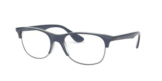 Ray-Ban Optical RX4319V Square Eyeglasses  5875-TOP BLUE ON TRASPARENT BLUE 55-18-145 - Color Map blue