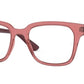 Ray-Ban Optical RX4323VF Square Eyeglasses  5942-TRANSPARENT LIGHT RED 51-20-150 - Color Map red
