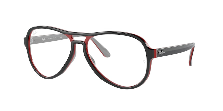 Ray-Ban Optical VAGABOND RX4355V Pilot Eyeglasses  8136-BLACK RED LIGHT GREY 58-15-140 - Color Map black