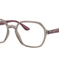 Ray-Ban Optical RX4361V Irregular Eyeglasses  8083-TRANSPARENT GRAY 52-18-145 - Color Map grey