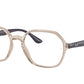 Ray-Ban Optical RX4361V Irregular Eyeglasses  8138-TRANSPARENT LIGHT BROWN 52-18-145 - Color Map light brown