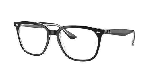 Ray-Ban Optical RX4362VF Square Eyeglasses  2034-BLACK ON TRANSPARENT 53-18-145 - Color Map black