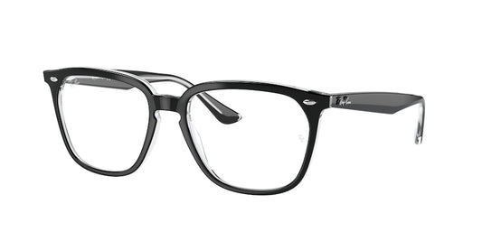 Ray-Ban Optical RX4362V Square Eyeglasses  2034-BLACK ON TRANSPARENT 53-18-145 - Color Map black