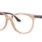 Ray-Ban Optical RX4378VF Square Eyeglasses  8172-TRANSPARENT BROWN 54-16-145 - Color Map brown