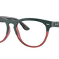 Ray-Ban Optical IRIS RX4471V Square Eyeglasses  8194-DARK GREEN ON TRANSP LIGHT RED 54-18-145 - Color Map green