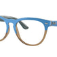 Ray-Ban Optical IRIS RX4471V Square Eyeglasses  8196-AZURE ON TRANSP LIGHT BROWN 54-18-145 - Color Map light blue