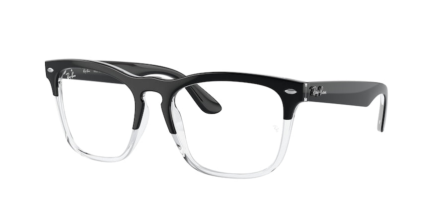 Ray-Ban Optical STEVE RX4487V Square Eyeglasses  8193-BLACK ON TRANSPARENT 54-18-145 - Color Map black