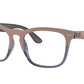 Ray-Ban Optical STEVE RX4487V Square Eyeglasses  8195-BEIGE ON TRANSPARENT DARK BLUE 54-18-145 - Color Map light brown