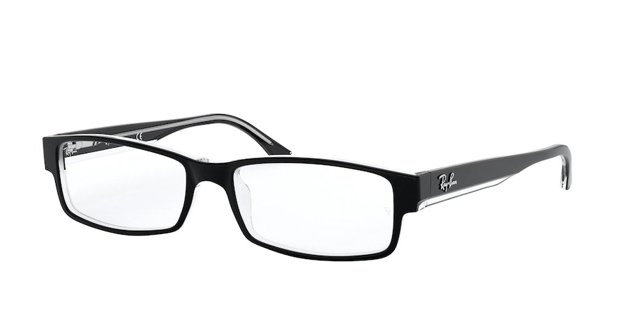 Ray-Ban Optical RX5114 Rectangle Eyeglasses  2034-BLACK ON TRANSPARENT 54-16-140 - Color Map black
