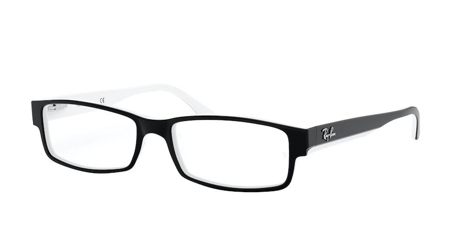 Ray-Ban Optical RX5114 Rectangle Eyeglasses  2097-BLACK ON WHITE 52-16-135 - Color Map black