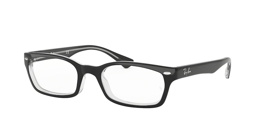 Ray-Ban Optical RX5150 Rectangle Eyeglasses  2034-BLACK ON TRANSPARENT 52-19-135 - Color Map black