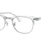 Ray-Ban Optical CLUBMASTER RX5154 Square Eyeglasses  2001-WHITE TRANSPARENT 51-21-145 - Color Map clear
