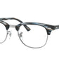 Ray-Ban Optical CLUBMASTER RX5154 Square Eyeglasses  5750-BLUE/GREY STRIPED 51-21-145 - Color Map blue