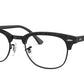 Ray-Ban Optical CLUBMASTER RX5154 Square Eyeglasses  8049-WRINNKLED BLACK ON BLACK 51-21-145 - Color Map black
