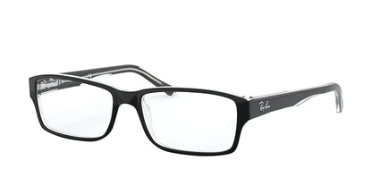 Ray-Ban Optical RX5169 Rectangle Eyeglasses  2034-BLACK ON TRANSPARENT 54-16-140 - Color Map black
