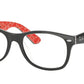 Ray-Ban Optical NEW WAYFARER RX5184 Square Eyeglasses  2479-BLACK ON TEXTURE RED 52-18-145 - Color Map black
