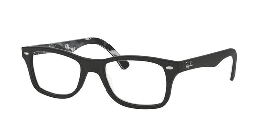 Ray-Ban Optical RX5228F Square Eyeglasses  5405-MATTE BLACK ON TEXTURE 53-17-140 - Color Map black
