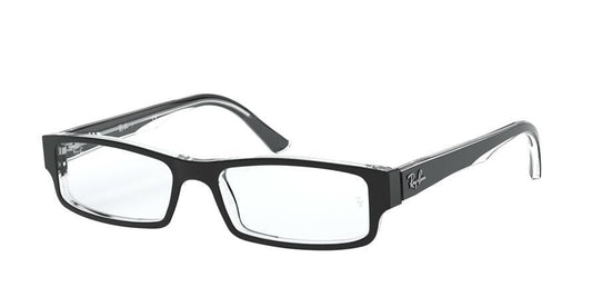 Ray-Ban Optical RX5246 Rectangle Eyeglasses  2034-TOP BLACK ON TRANSPARENT 52-16-135 - Color Map black