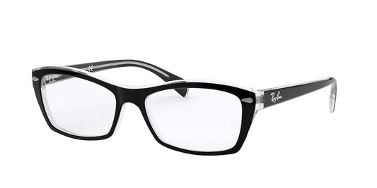Ray-Ban Optical null RX5255 Butterfly Eyeglasses  2034-BLACK ON TRANSPARENT 51-16-135 - Color Map black