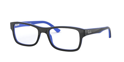 Ray-Ban Optical RX5268 Square Eyeglasses  5179-BLACK ON BLUE 52-17-135 - Color Map black
