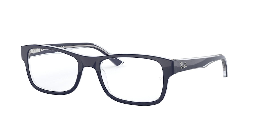 Ray-Ban Optical RX5268 Square Eyeglasses  5739-BLUE ON TRANSPARENT 52-17-135 - Color Map blue