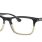 Ray-Ban Optical RX5279 Square Eyeglasses  5540-GREY HORN GRADIENT GREY 55-18-145 - Color Map grey